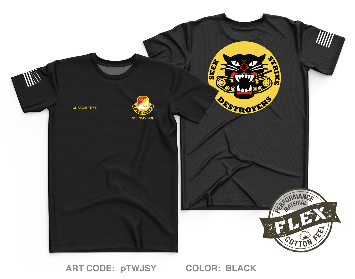 CUSTOM HHT BDE, 316 CAV BDE Core Men's SS Flex Performance Tee - pTWJSY