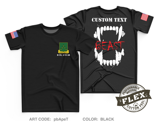 CUSTOM B Co, 4-70 AR Core Men's SS Flex Performance Tee - pbApeT