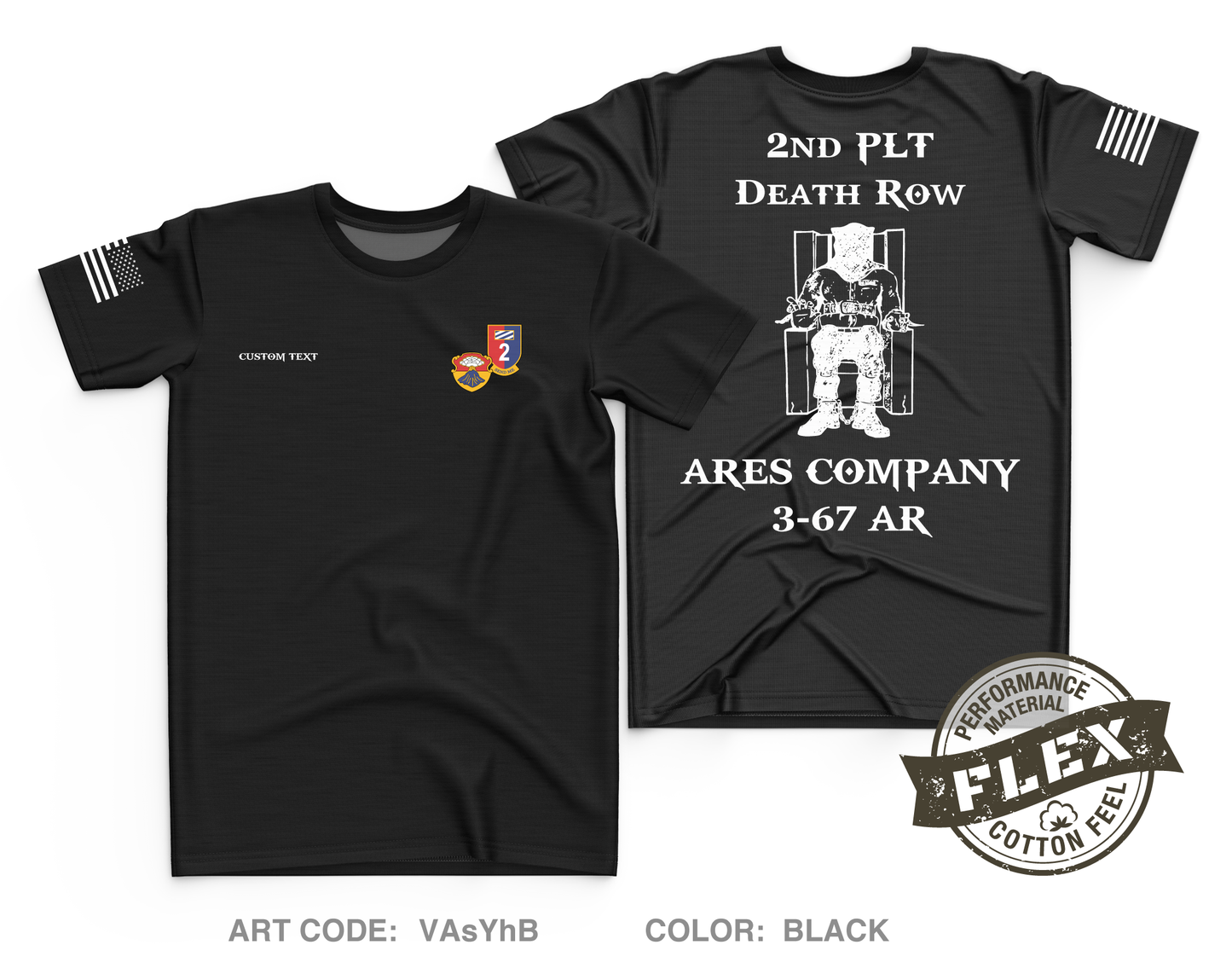 Custom A CO. 3-67 AR Core Men's SS Flex Performance Tee - VAsYhB