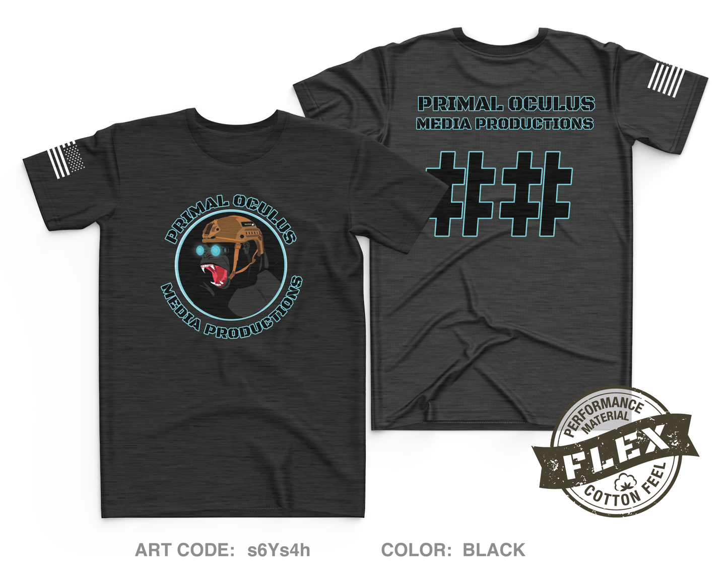 CUSTOM Primal Oculus Media Productions Core Men's SS Flex Performance Tee - s6Ys4h