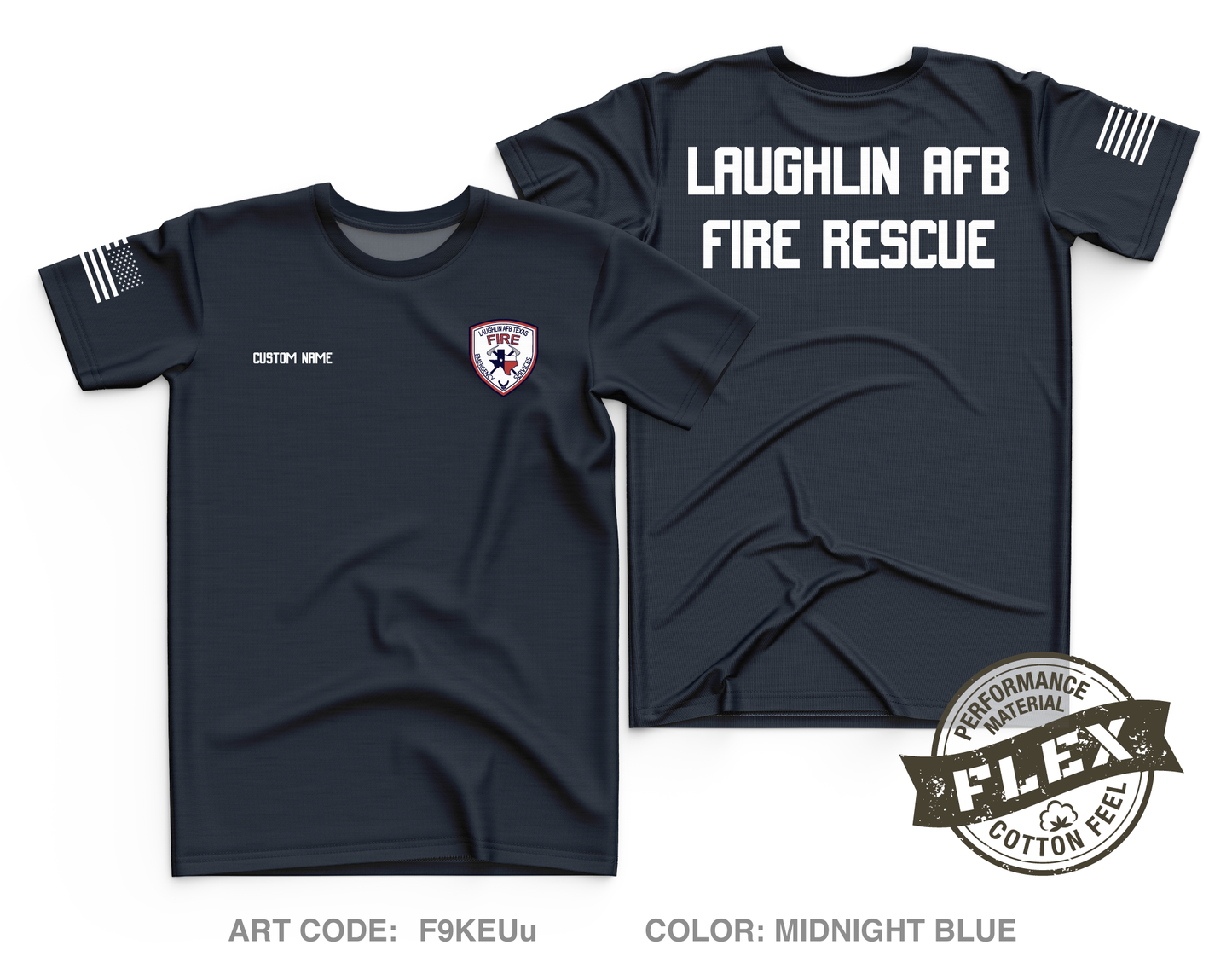 CUSTOM Laughlin AFB Fire Department Core Men's SS Flex Performance Tee - F9KEUu