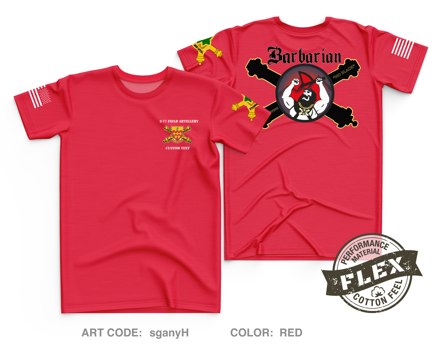 CUSTOM Barbarian/ 2-77 FA Core Men's SS Flex Performance Tee - sganyH