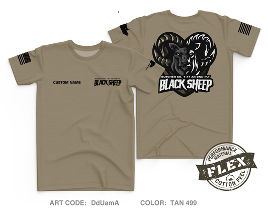 CUSTOM B Co, 1-77 AR, 3 ABCT, 1 AD Core Men's SS Flex Performance Tee - DdUamA