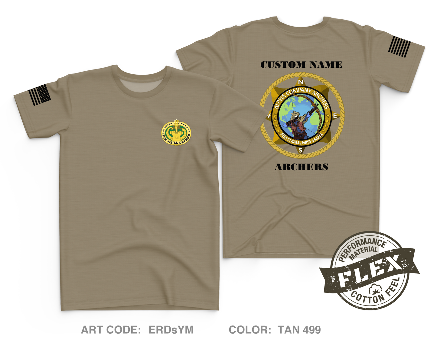 CUSTOM ALPHA COMPANY 305TH MI BN Core Men's SS Flex Performance Tee - ERDsYM