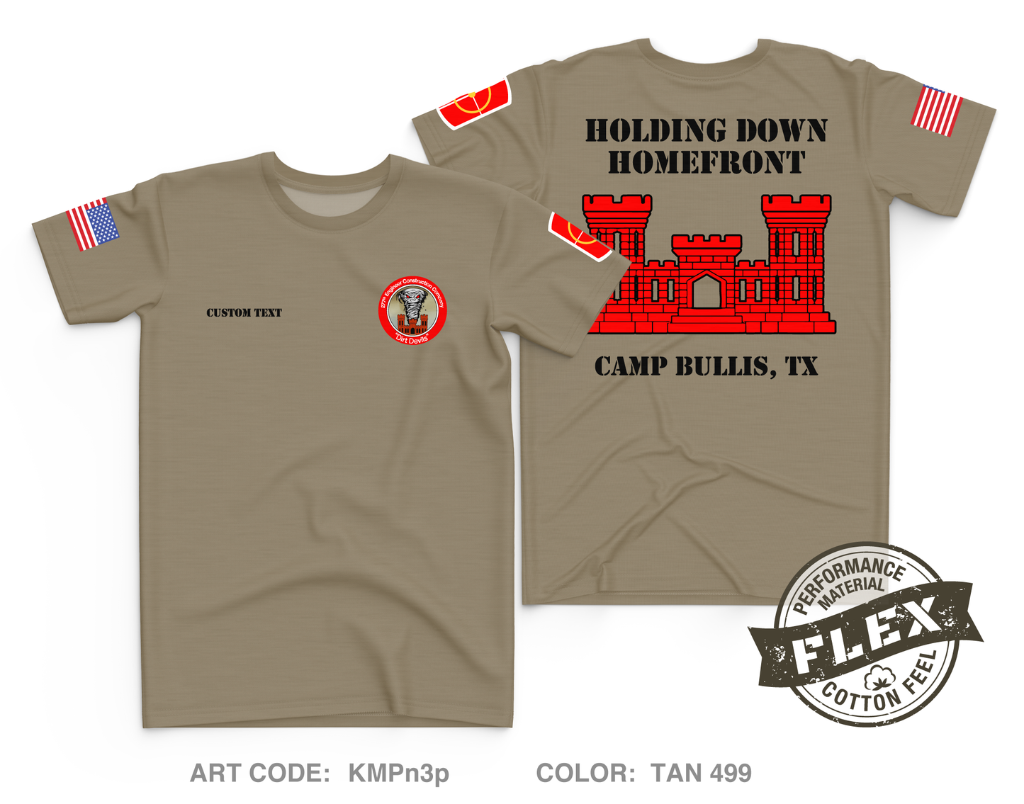 CUSTOM 277th ECC Rear Detachment Fundraising Collection Core Men's SS Flex Performance Tee - KMPn3p