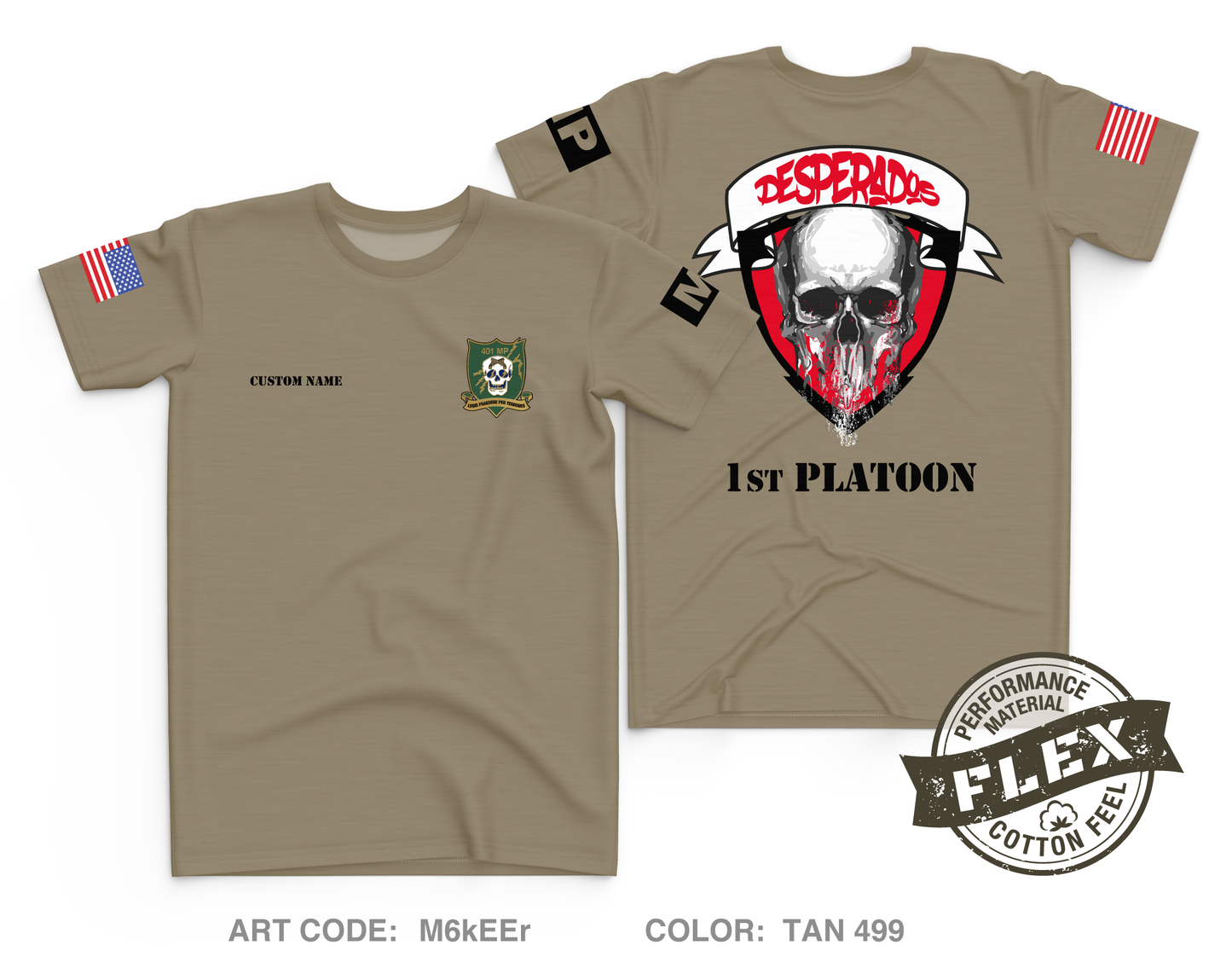 CUSTOM 401st Military Police Company Core Men's SS Flex Performance Tee - M6kEEr