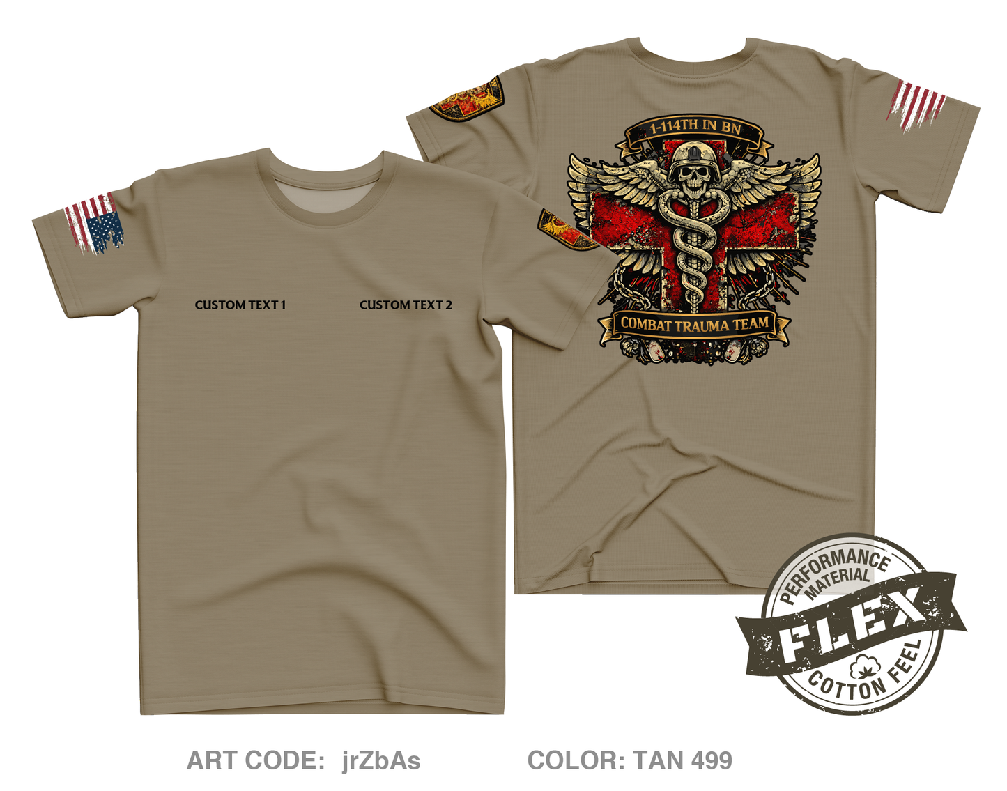 CUSTOM Combat Trauma Team Core Men's SS Flex Performance Tee - jrZbAs