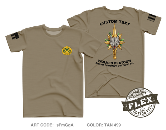 CUSTOM Wolves Platoon, Bravo Company 305th MI BN Core Men's SS Flex Performance Tee - sFmGgA