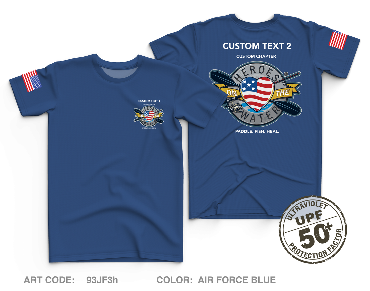 CUSTOM Heroes on the Water National Core Men's UPF 50+ Performance SS Tee