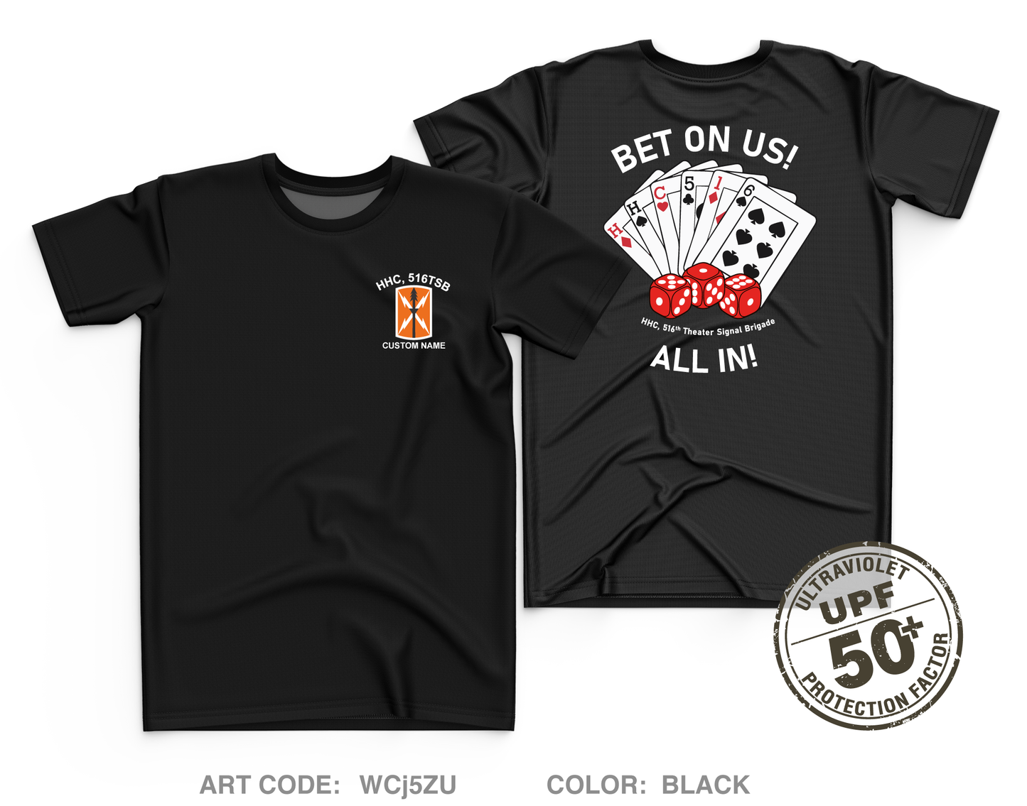CUSTOM HHC, 516th Theater Signal Brigade Core Men's UPF 50+ Performance SS Tee - WCj5ZU