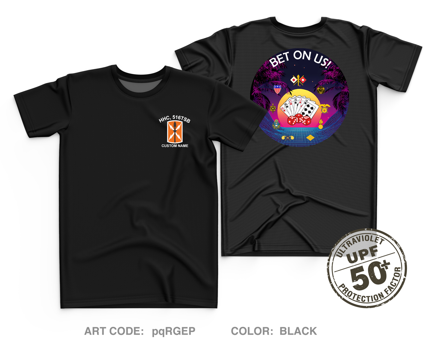 CUSTOM HHC, 516th Theater Signal Brigade Core Men's UPF 50+ Performance SS Tee - pqRGEP