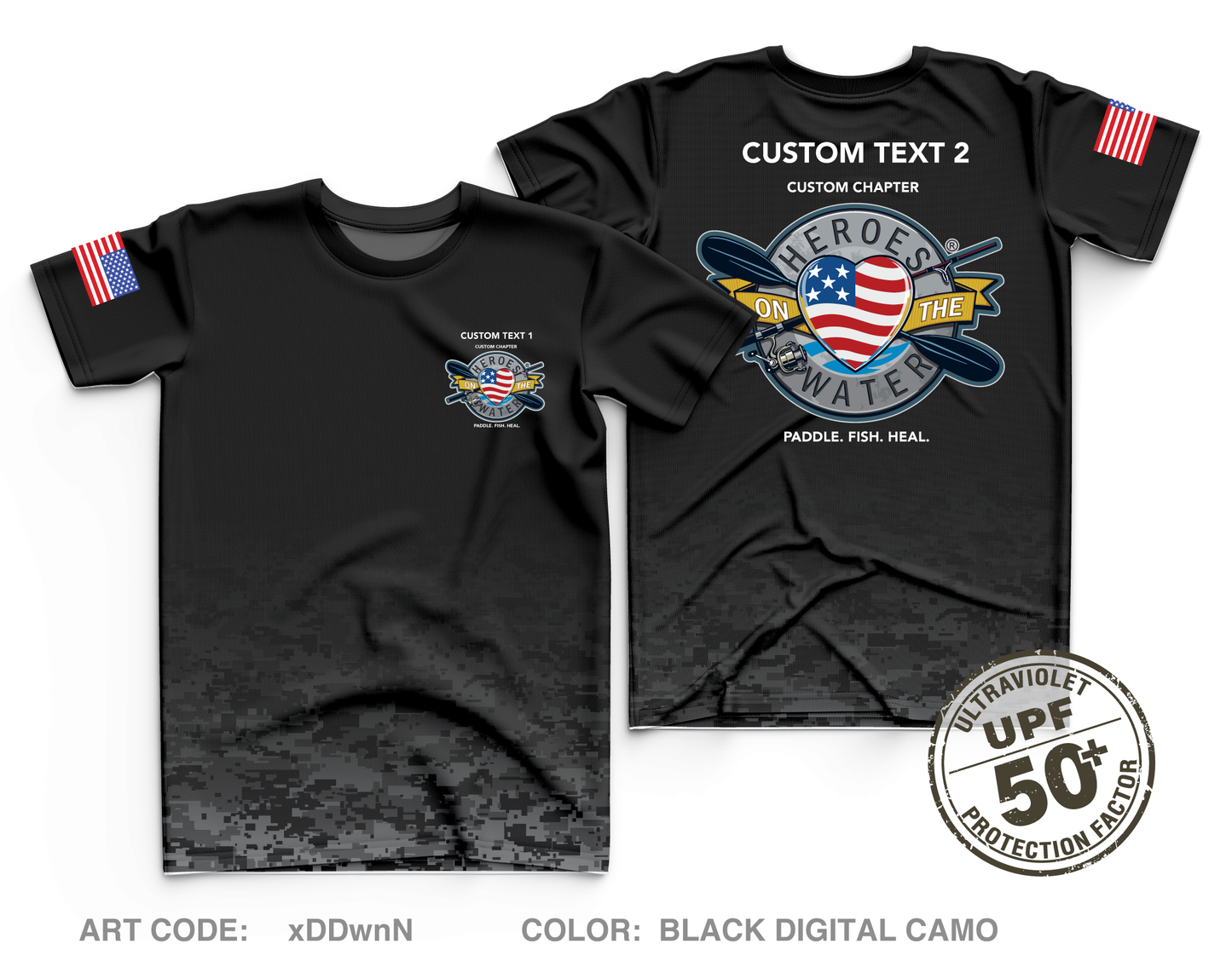 CUSTOM Heroes on the Water National Core Men's UPF 50+ Performance SS Tee - xDDwnN
