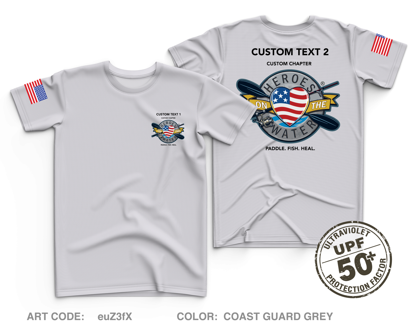 CUSTOM Heroes on the Water National Core Men's UPF 50+ Performance SS Tee