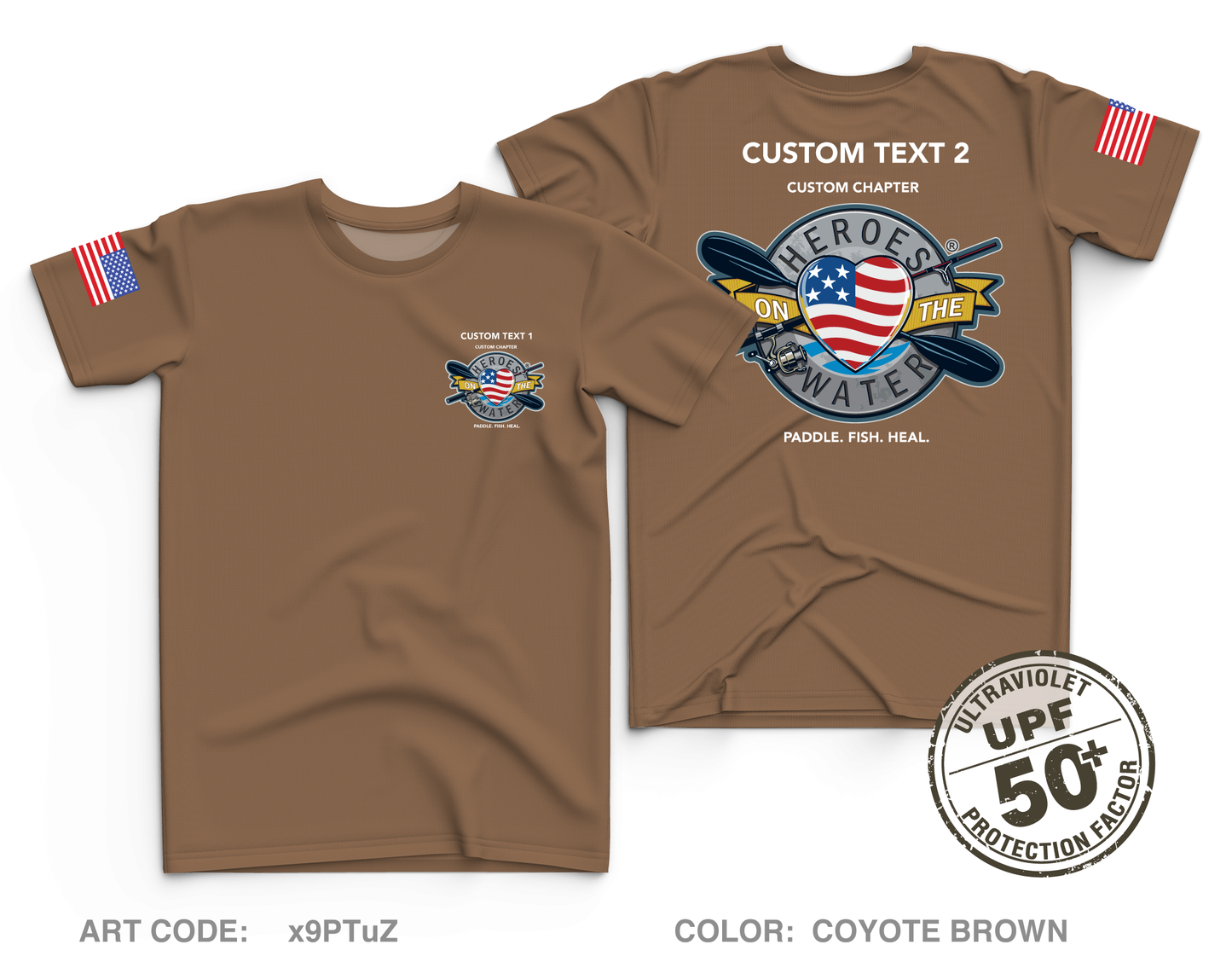 CUSTOM Heroes on the Water National Core Men's UPF 50+ Performance SS Tee
