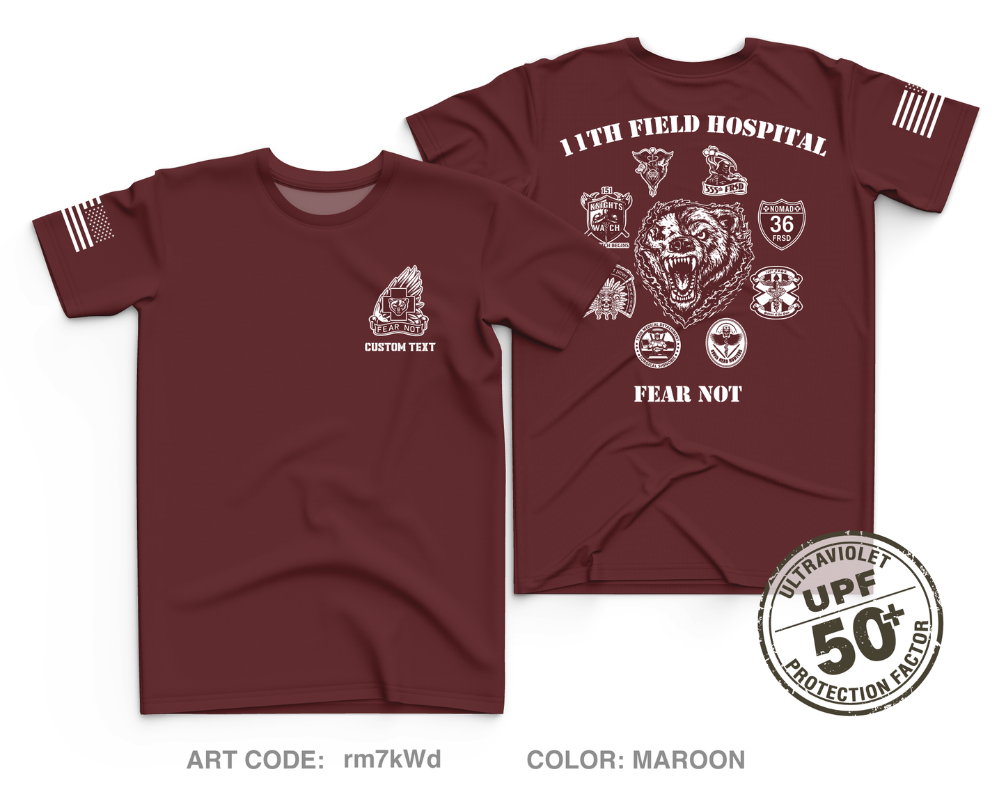 CUSTOM 11th Field Hospital Core Men's UPF 50+ Performance SS Tee - rm7kWd