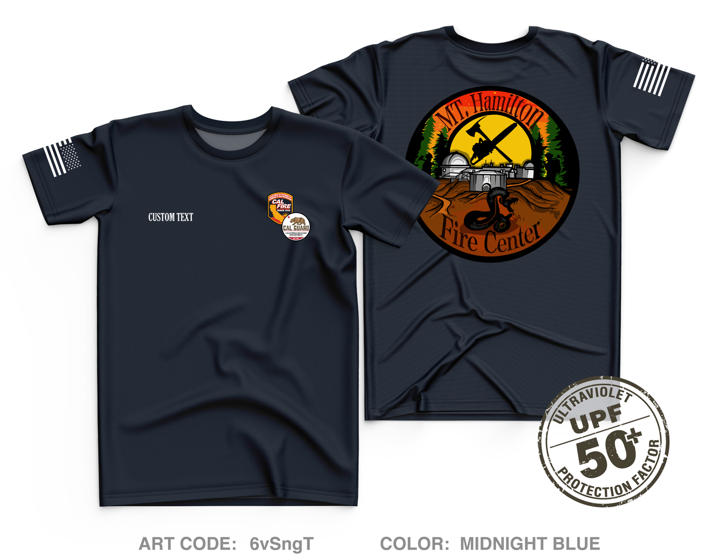 CUSTOM Mount Hamilton Fire Center Core Men's UPF 50+ Performance SS Tee - 6vSngT