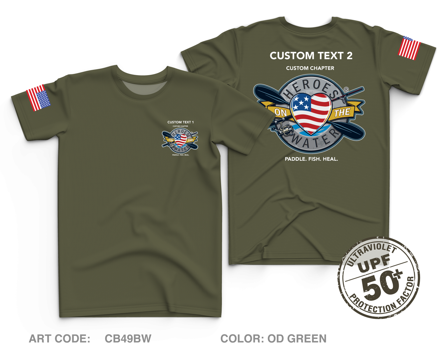 CUSTOM Heroes on the Water National Core Men's UPF 50+ Performance SS Tee