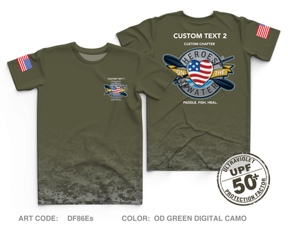 CUSTOM Heroes on the Water National Core Men's UPF 50+ Performance SS Tee - Digital Camo