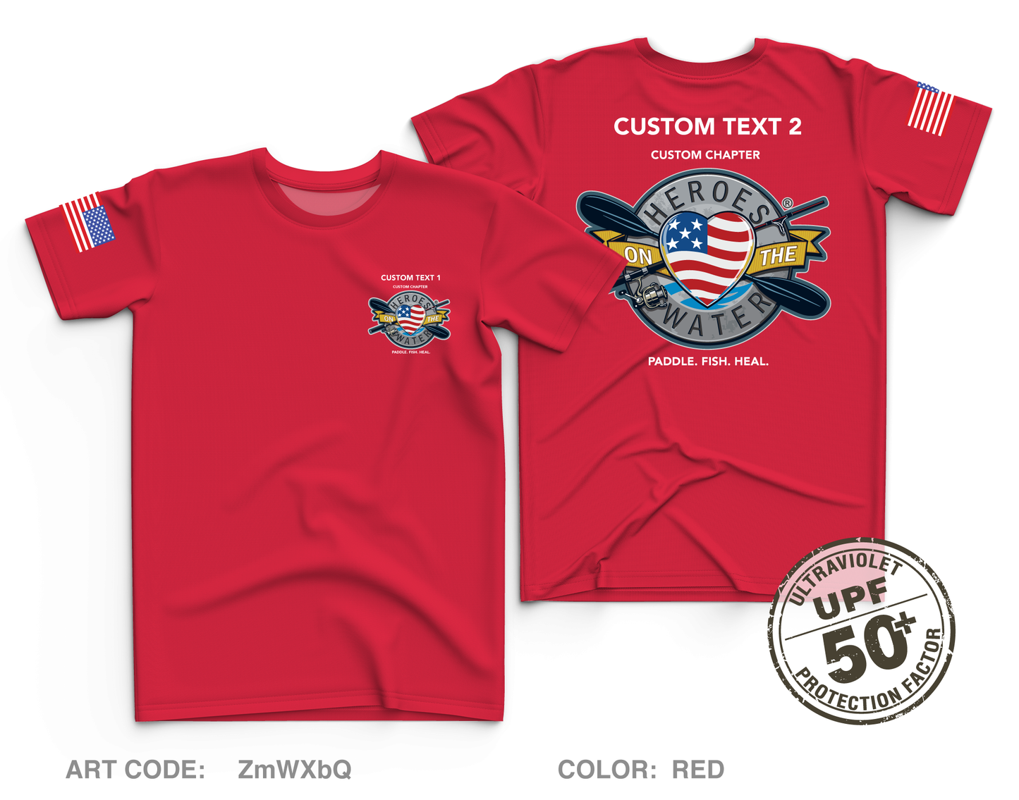 CUSTOM Heroes on the Water National Core Men's UPF 50+ Performance SS Tee