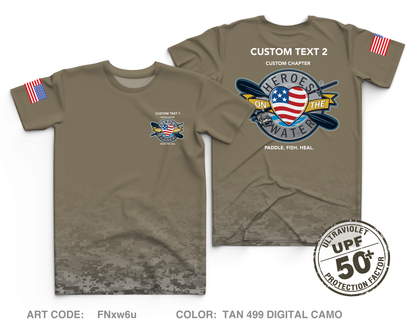 CUSTOM Heroes on the Water National Core Men's UPF 50+ Performance SS Tee - Digital Camo