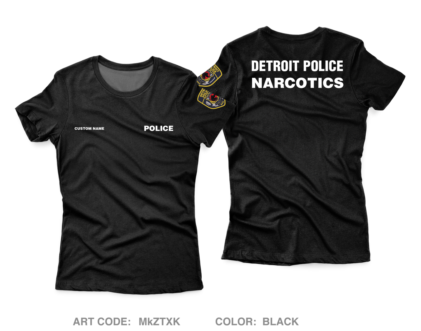 CUSTOM Detroit police narcotics Core Women's SS Performance Tee - MkZTXK