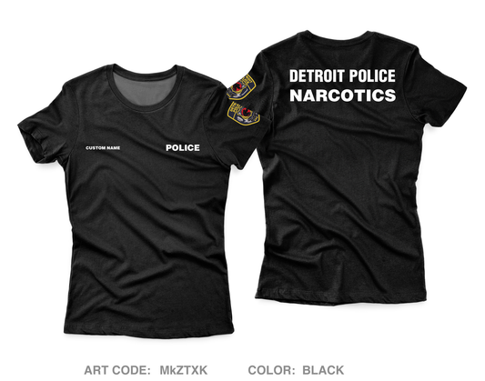 CUSTOM Detroit police narcotics Core Women's SS Performance Tee - MkZTXK