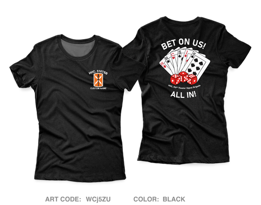 CUSTOM HHC, 516th Theater Signal Brigade Core Women's SS Performance Tee - WCj5ZU