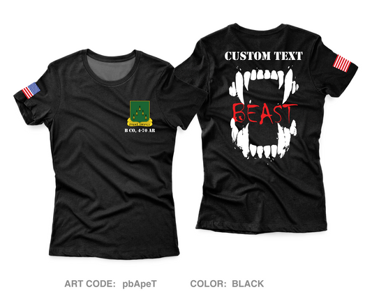 CUSTOM B Co, 4-70 AR Core Women's SS Performance Tee - pbApeT