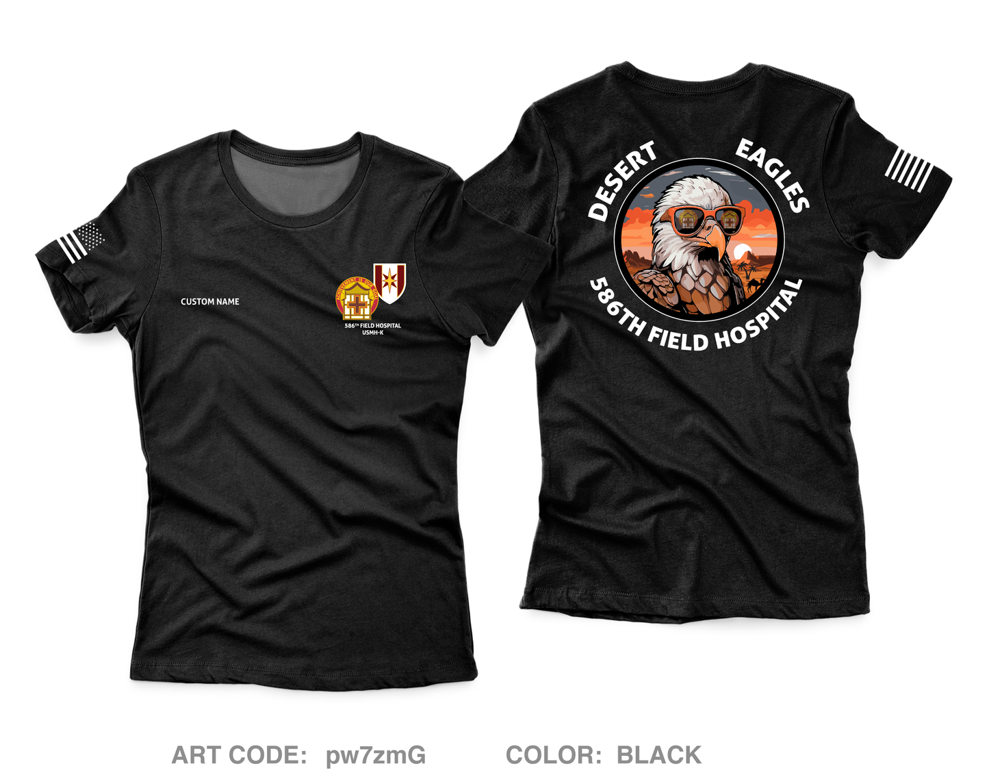 CUSTOM 586th Field Hospital Core Women's SS Performance Tee - pw7zmG