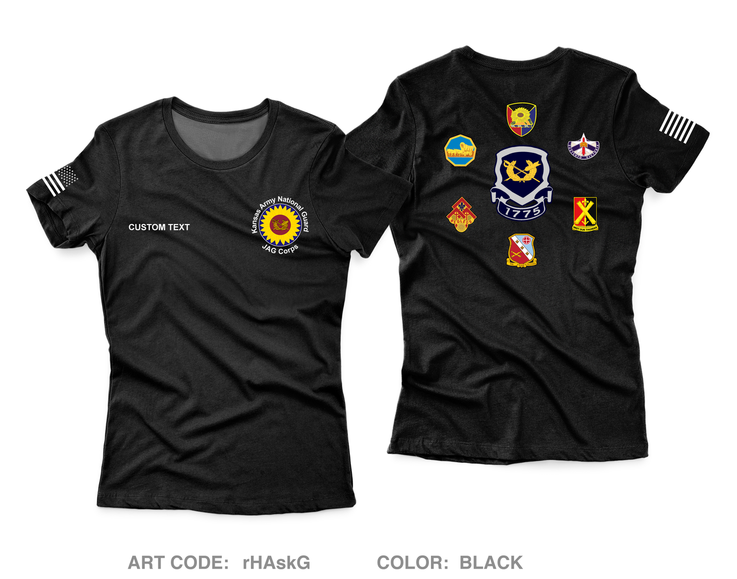 CUSTOM Kansas Army National Guard JAG Corps Core Women's SS Performance Tee - rHAskG
