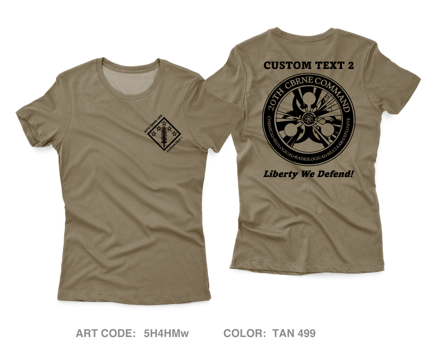 CUSTOM 20th CBRNE Command - Command Group Core Women's SS Performance Tee - 5H4HMw