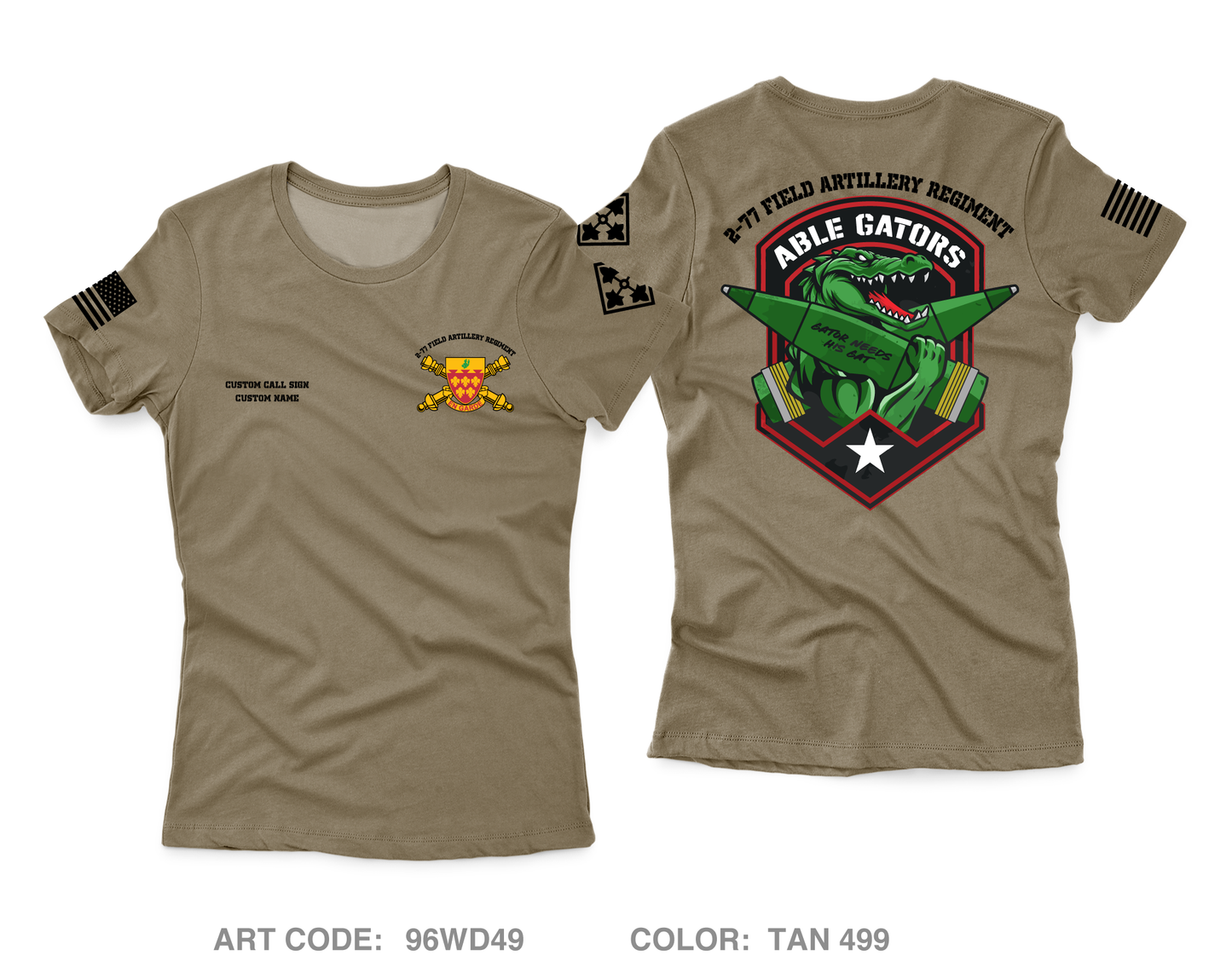 CUSTOM A BTRY 2-77 FA Core Women's SS Performance Tee - 96WD49