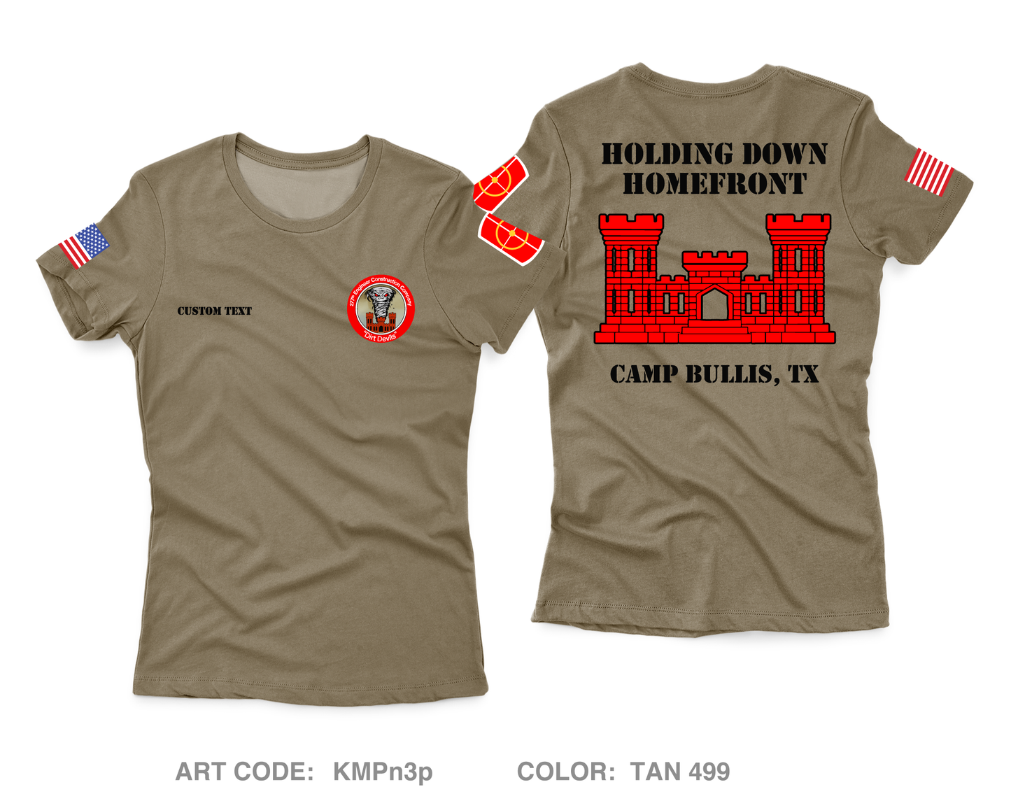 CUSTOM 277th ECC Rear Detachment Fundraising Collection Core Women's SS Performance Tee - KMPn3p
