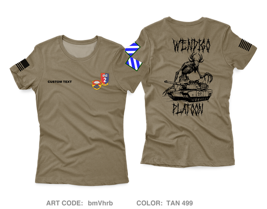CUSTOM 1st Platoon Core Women's SS Performance Tee - bmVhrb