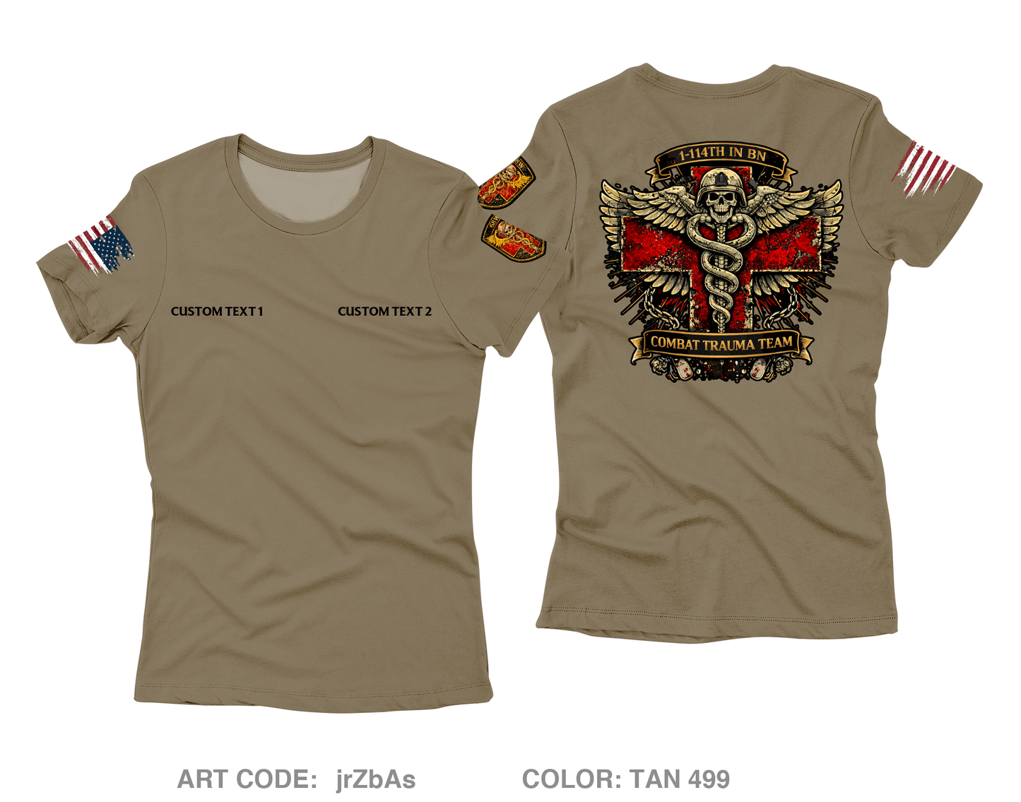 CUSTOM Combat Trauma Team Core Women's SS Performance Tee - jrZbAs