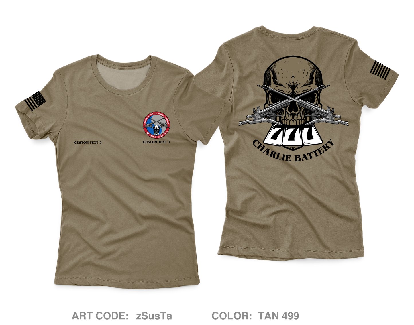 CUSTOM C BTRY 1-111th FAR  Core Women's SS Performance Tee - zSusTa