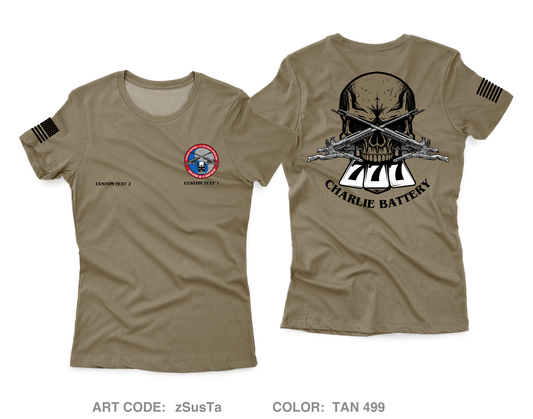 CUSTOM C BTRY 1-111th FAR  Core Women's SS Performance Tee - zSusTa