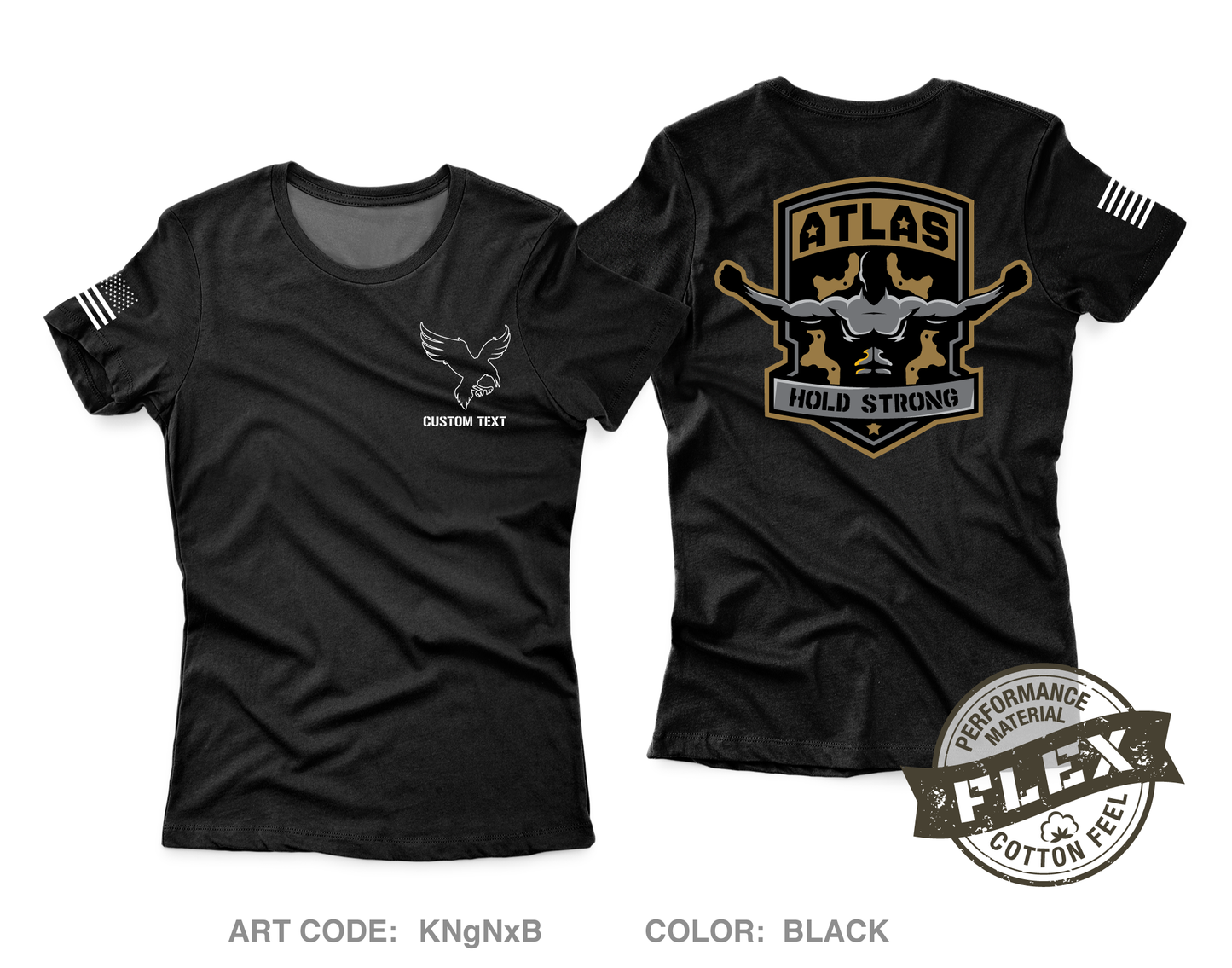CUSTOM ATLAS CO, 4-70 AR Core Women's SS Flex Performance Tee - KNgNxB