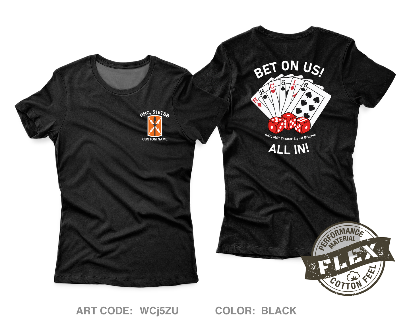 CUSTOM HHC, 516th Theater Signal Brigade Core Women's SS Flex Performance Tee - WCj5ZU