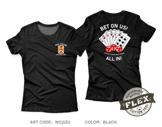 CUSTOM HHC, 516th Theater Signal Brigade Core Women's SS Flex Performance Tee - WCj5ZU