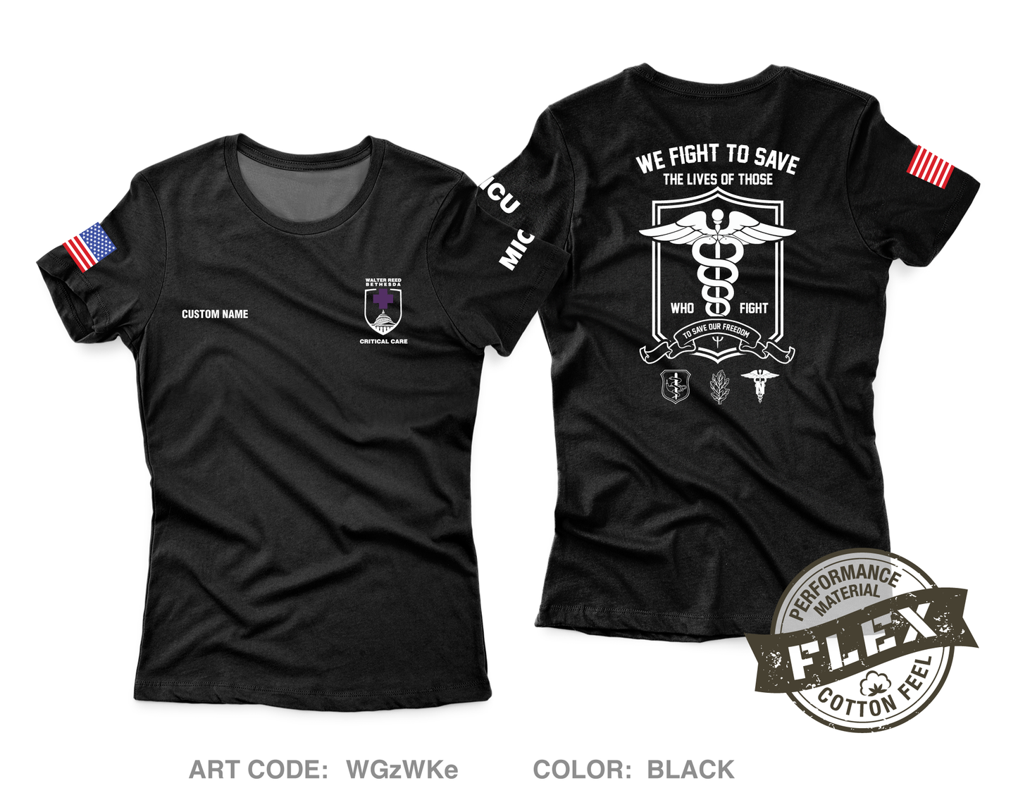 CUSTOM WRNMMC Medical ICU Core Women's SS Flex Performance Tee - WGzWKe