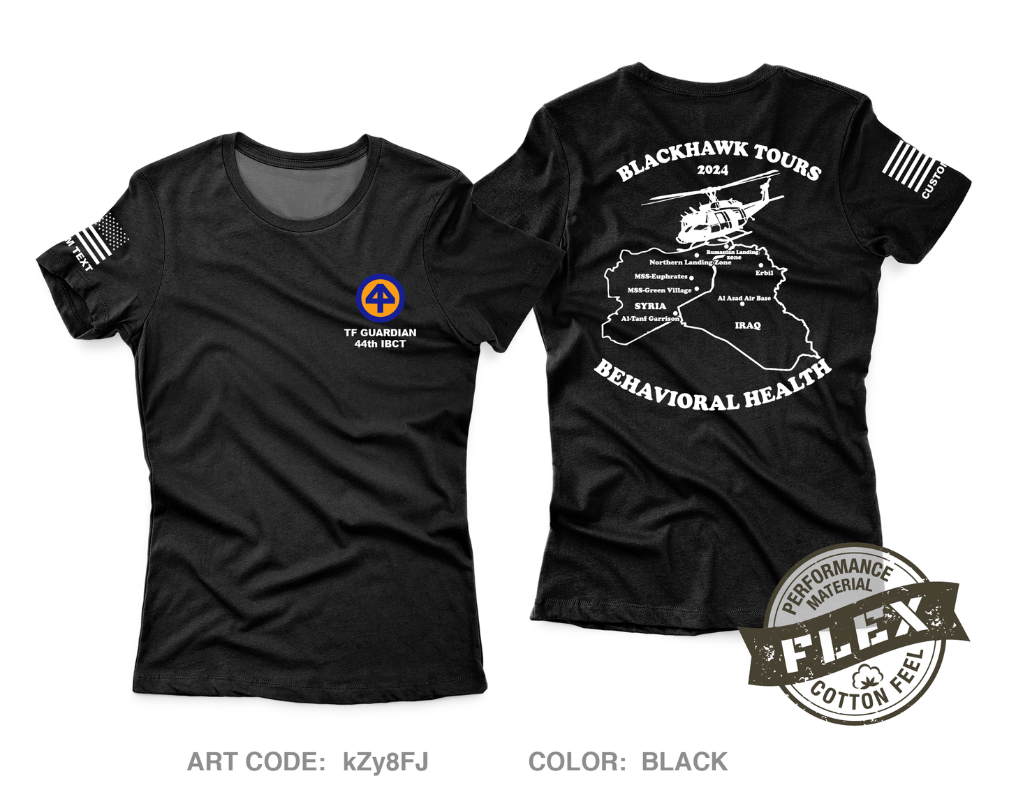 CUSTOM HHC 44Th IBCT (Medical Section) Core Women's SS Flex Performance Tee - kZy8FJ