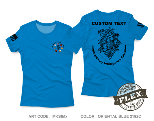 CUSTOM 229th Military Intelligence Battalion Core Women's SS Flex Performance Tee - MKSfMx