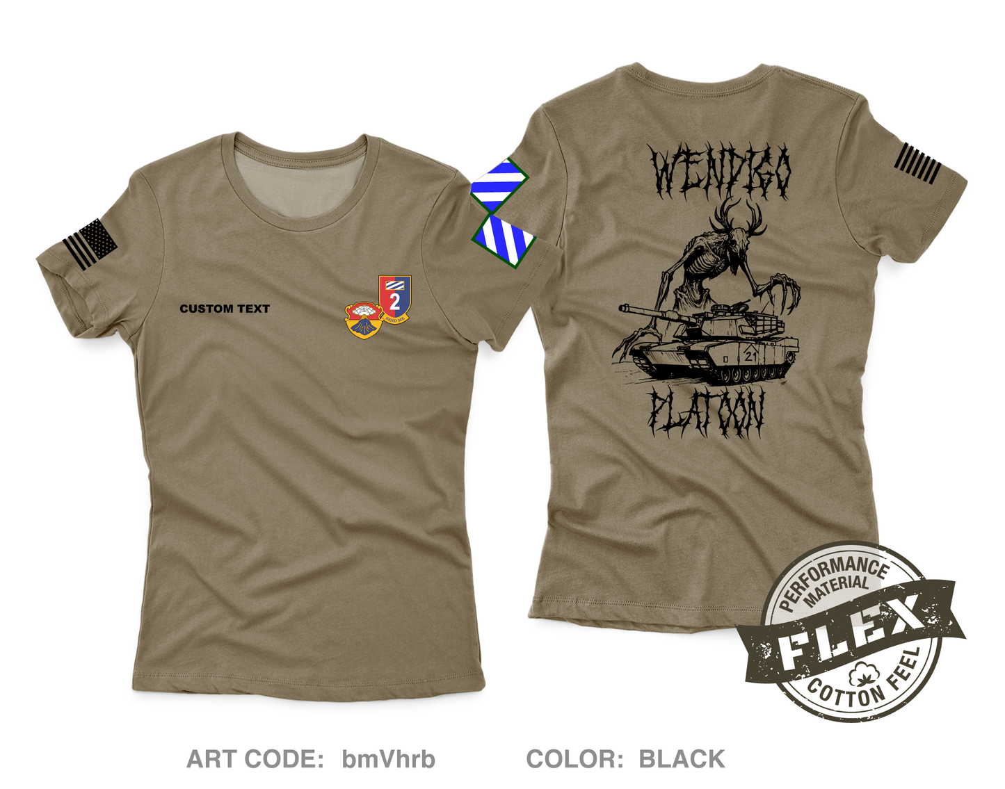 CUSTOM 1st Platoon Core Women's SS Flex Performance Tee - bmVhrb