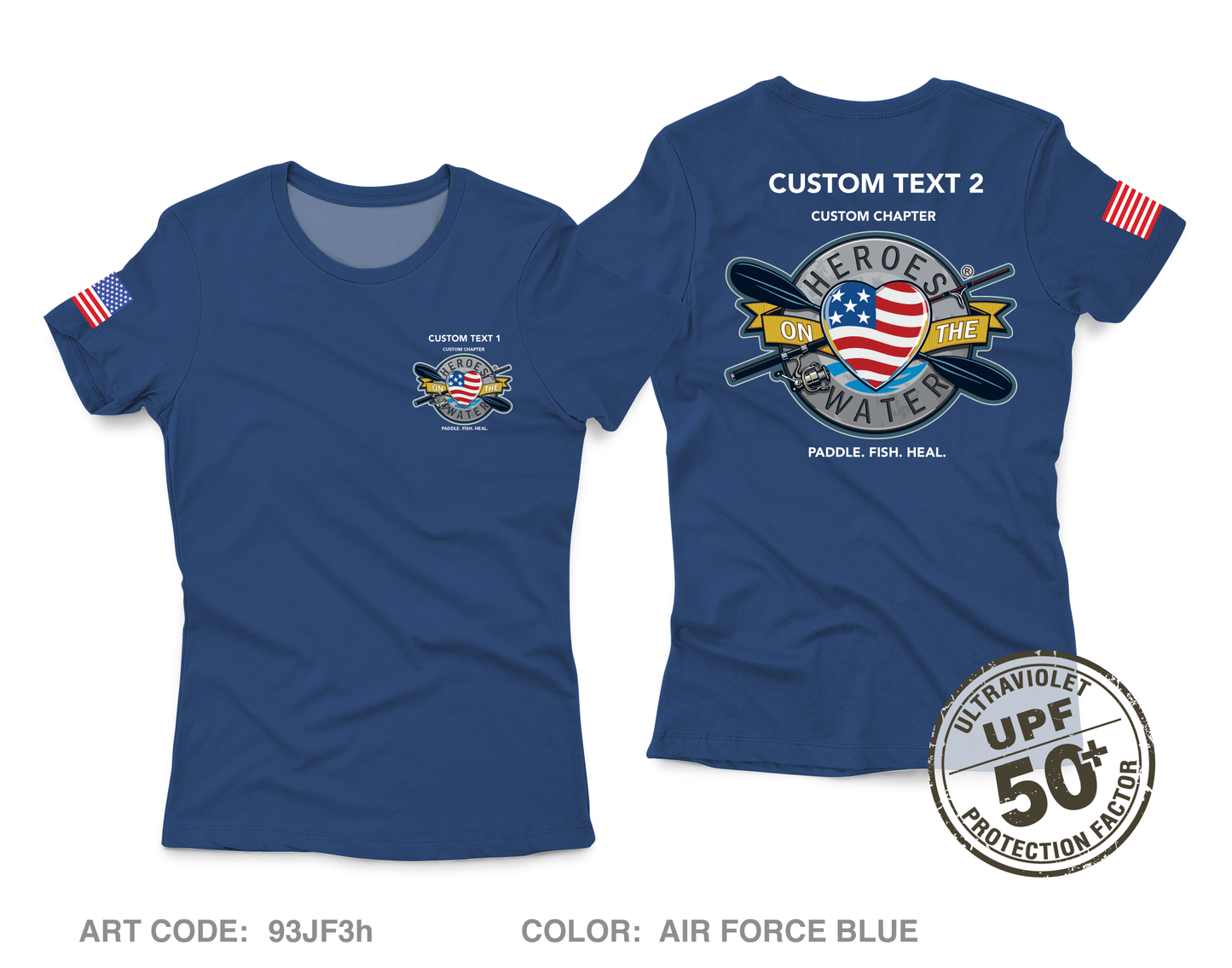 CUSTOM Heroes on the Water National Core Women's UPF 50+ Performance SS Tee