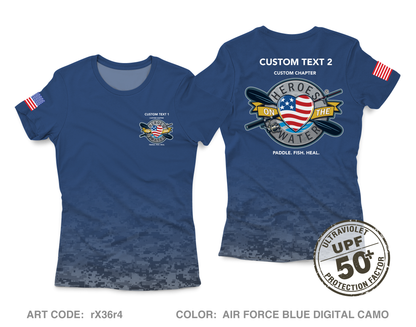CUSTOM Heroes on the Water National Core Women's UPF 50+ Performance SS Tee - Digital Camo