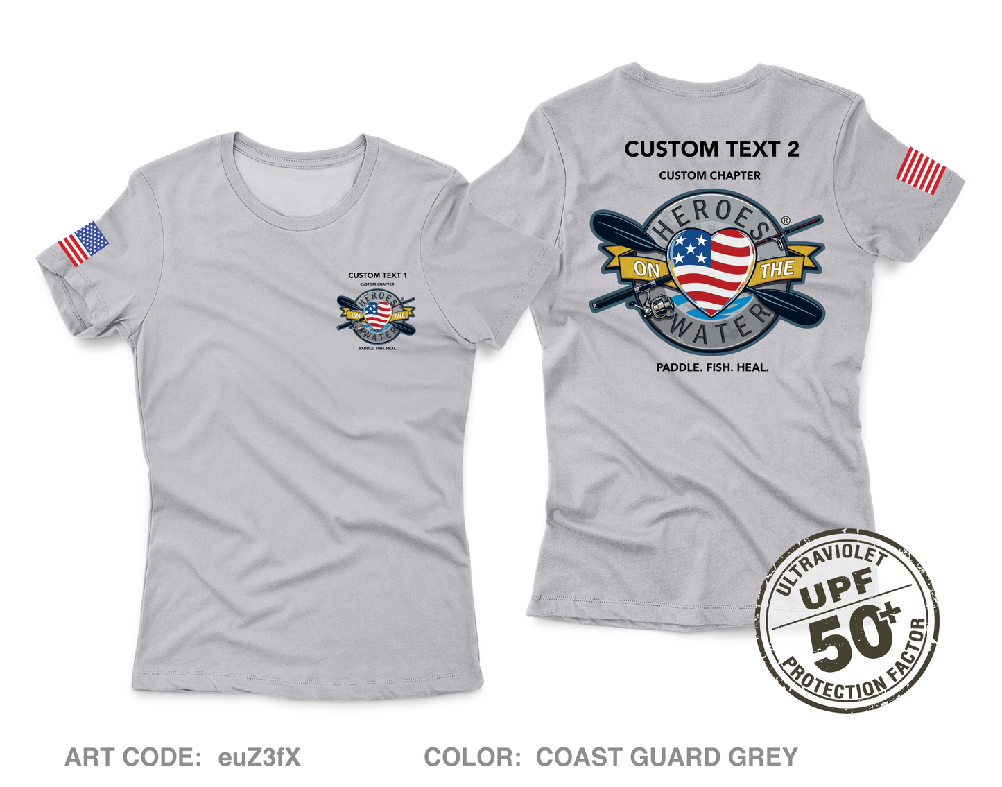 CUSTOM Heroes on the Water National Core Women's UPF 50+ Performance SS Tee