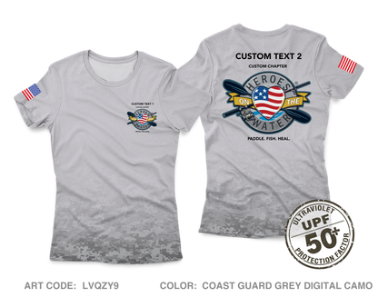 CUSTOM Heroes on the Water National Core Women's UPF 50+ Performance SS Tee - Digital Camo