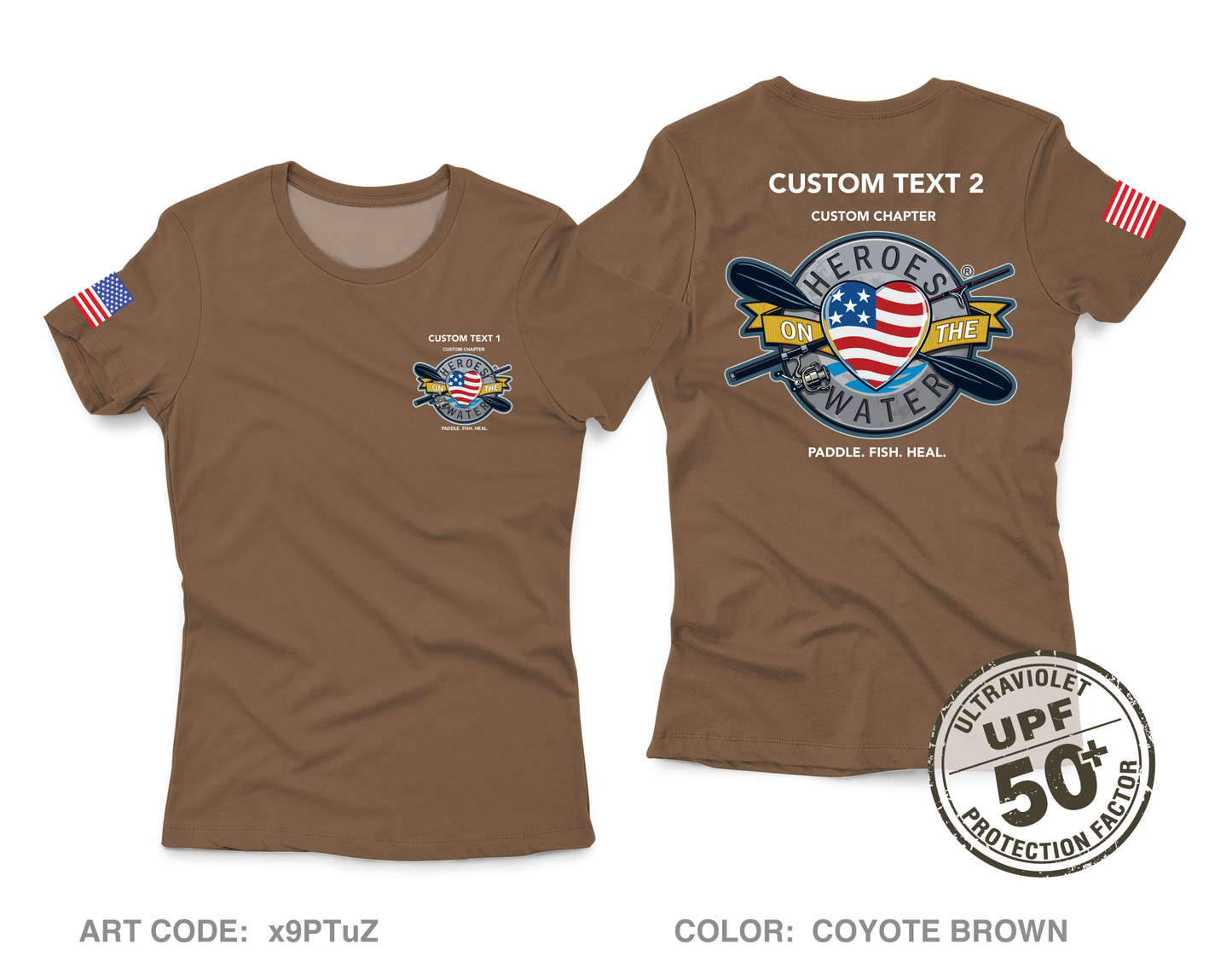 CUSTOM Heroes on the Water National Core Women's UPF 50+ Performance SS Tee
