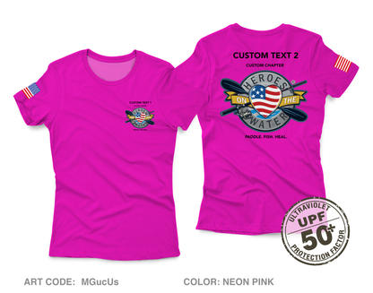 CUSTOM Heroes on the Water National Core Women's UPF 50+ Performance SS Tee - Neon